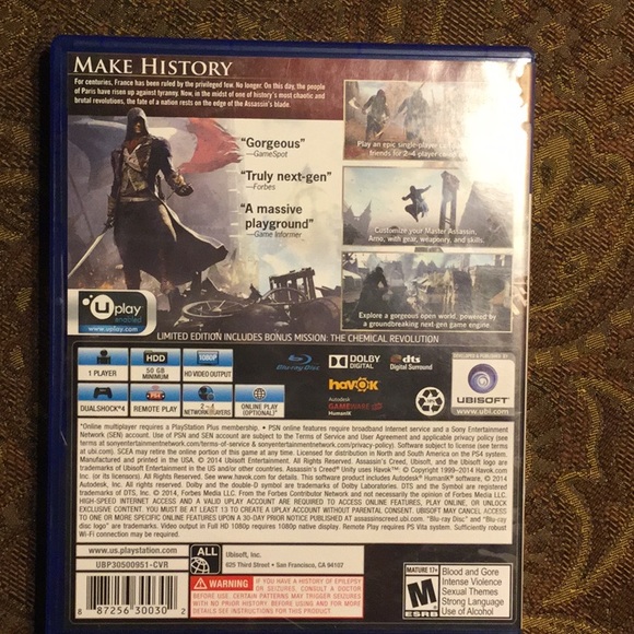 🎈3/$15 Assassin’s creed unity limited edition PS4 - Picture 2 of 5